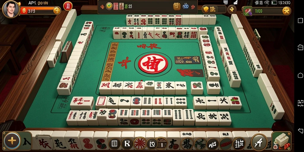 Tampilan utama gameplay Mahjong di API33 yang menarik.