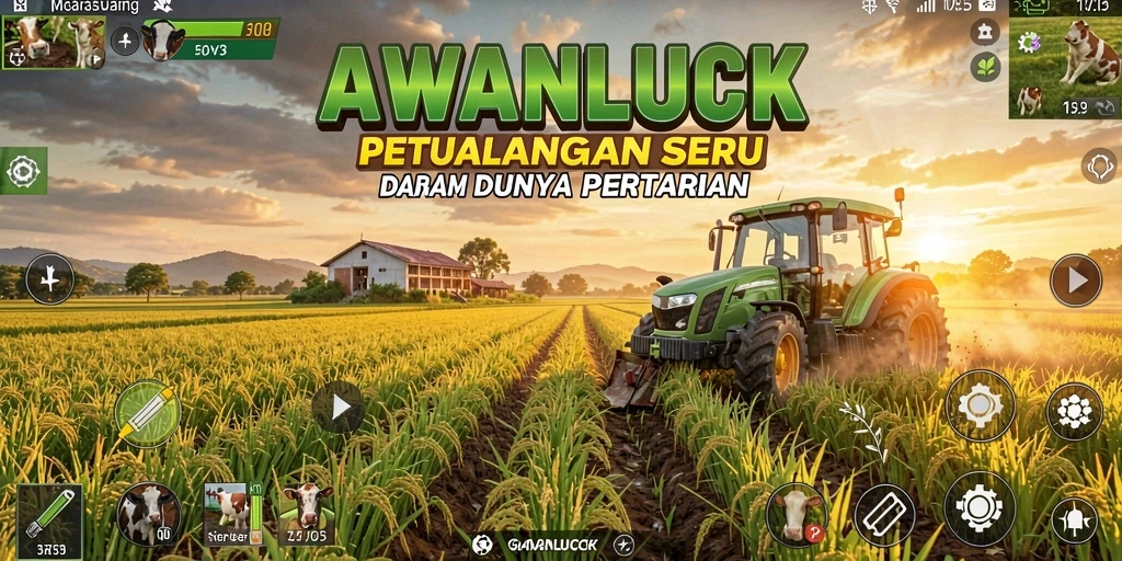 Gameplay seru AWANLUCK dengan berbagai aktivitas bertani.