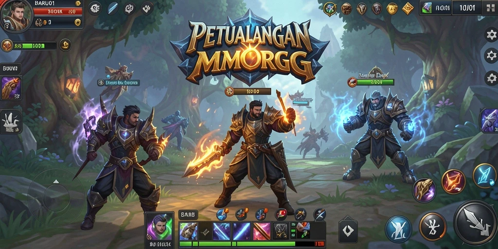 Tampilan seru dari gameplay MMORPG yang penuh aksi.