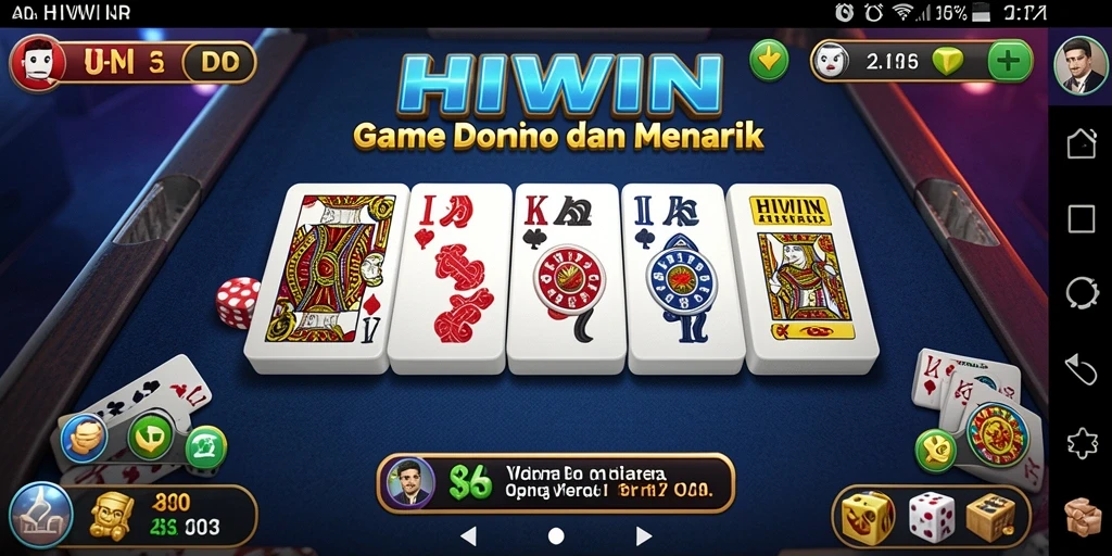 Tangkapan layar menampilkan gameplay seru HIWIN dalam permainan Domino.