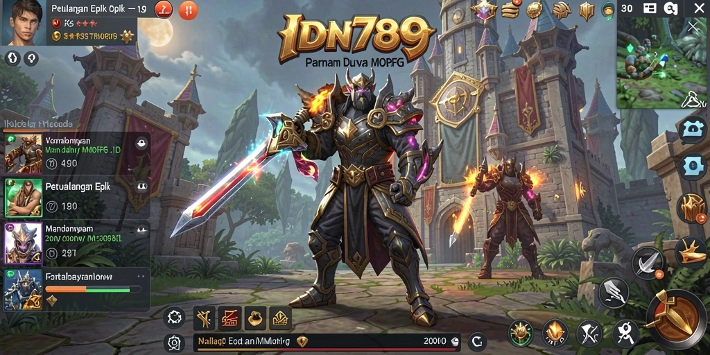 Tampilan menarik dari gameplay MMORPG IDN789 yang seru.