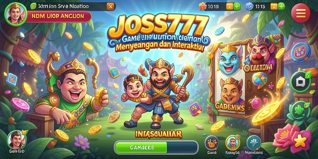 Tampilan menarik gameplay JOSS777 dengan elemen simulasi yang kreatif.