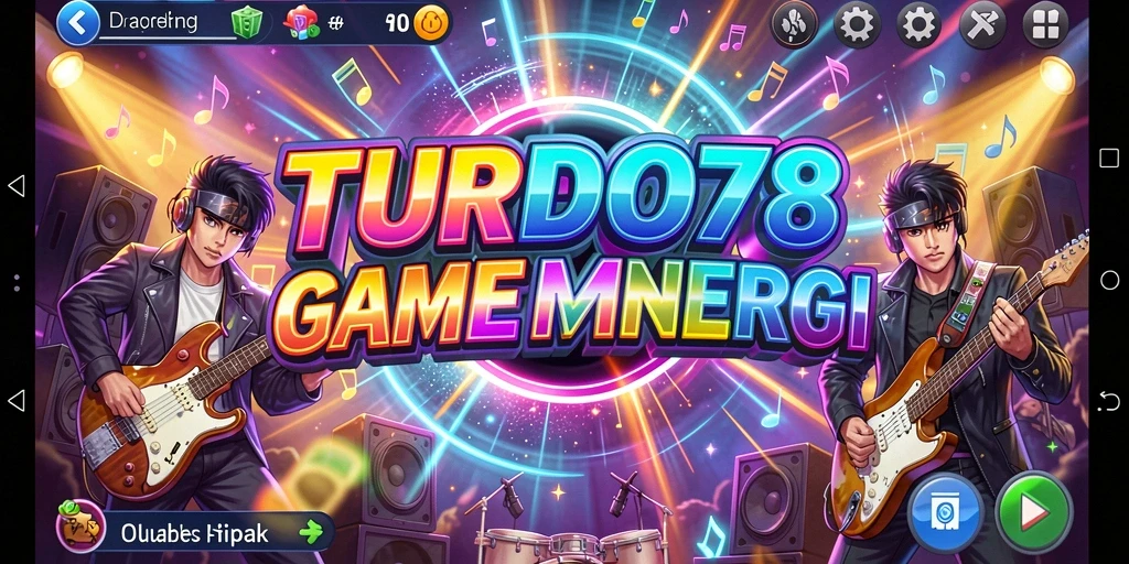 Screenshot utama TURBO78 menampilkan pengguna yang asyik bermain musik.