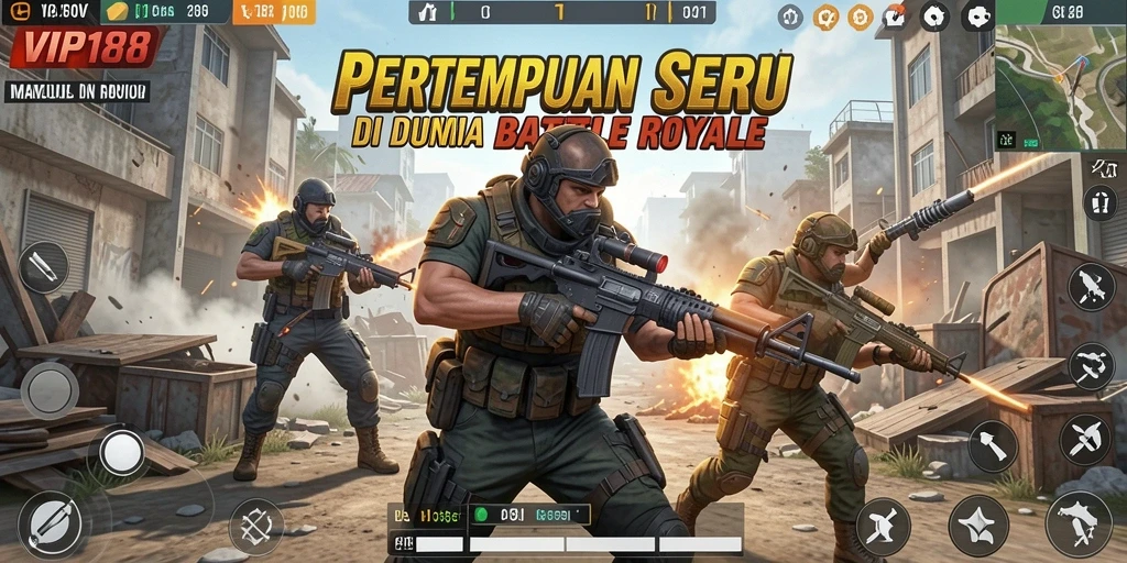 Gameplay seru dalam VIP188 dengan aksi Battle Royale yang mendebarkan.